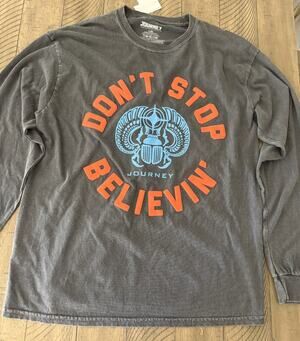 Journey Band Long Sleeve T-Shirt – Charcoal – Don't Stop Believin' Large